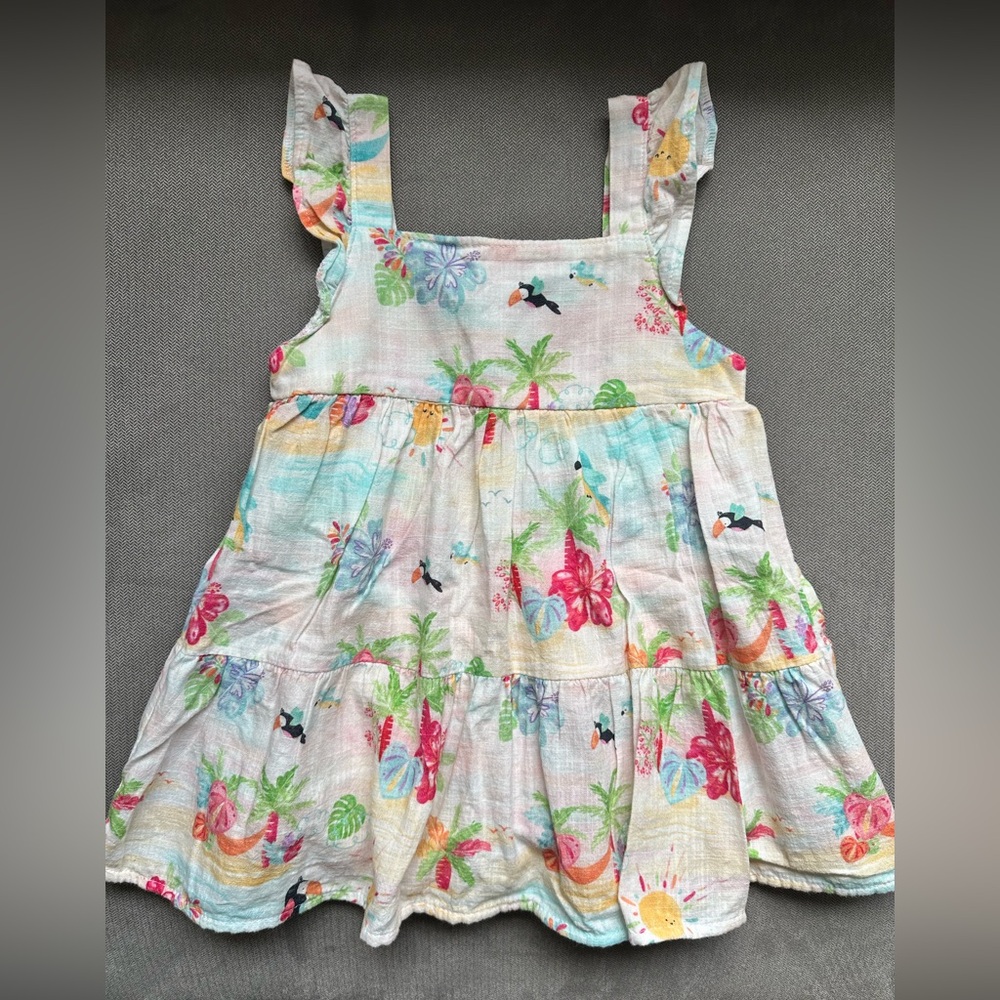 Colorful Tropical Print Dress
